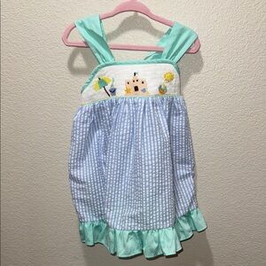 Kids Casual Dress with Embroidered Design